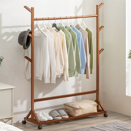 Perchero con Ruedas de Madera 100 cm X 155 cm 112-12 001