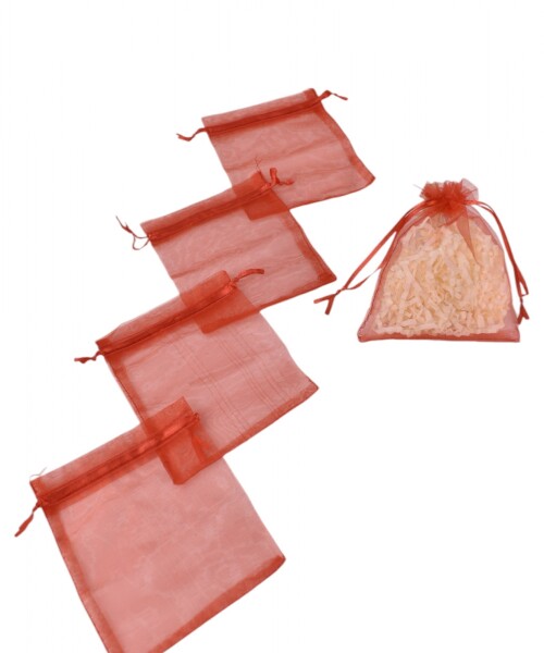 Pack x 100 - Bolsas organza 8x11 cm ROJO