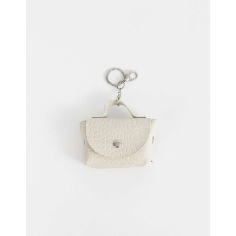 Monedero Cuerina Croco Blanco Crudo