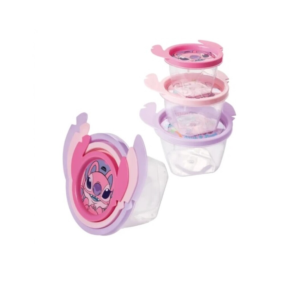 Set de 3 Potes Plásticos Connect Angel BAZAR PLASTICO POTE SETX3 CONNECT ANGEL STITCH 17 -