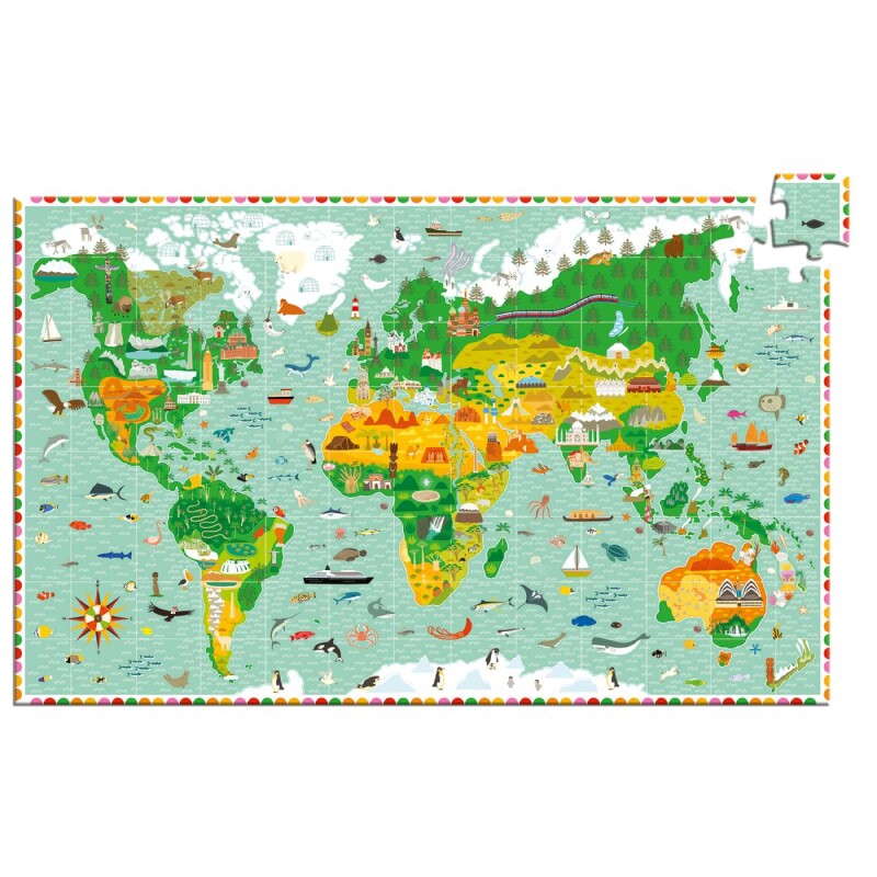 Puzzle Observación 200 pzas Djeco Alrededor del Mundo + Librito Puzzle Observación 200 pzas Djeco Alrededor del Mundo + Librito