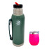 Set Termo 1L Goldtech Mate Con Tapa 230 ML Acero Inoxidable Variante Color Fucsia