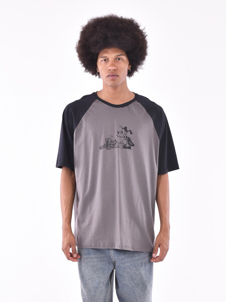 REMERA GOOFY RETRO GRIS OSCURO