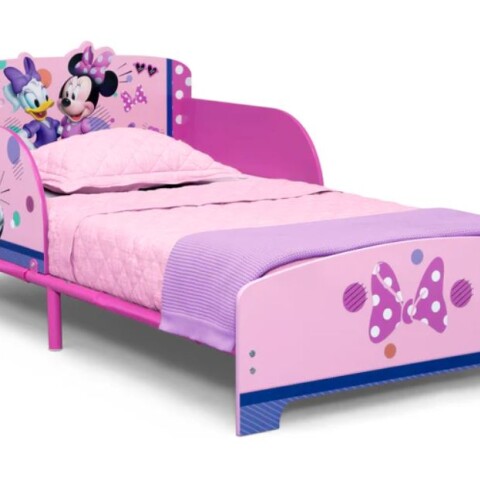 Cama de madera interactiva Minnie Mouse Disney rosa palido Cama de madera interactiva Minnie Mouse Disney rosa palido