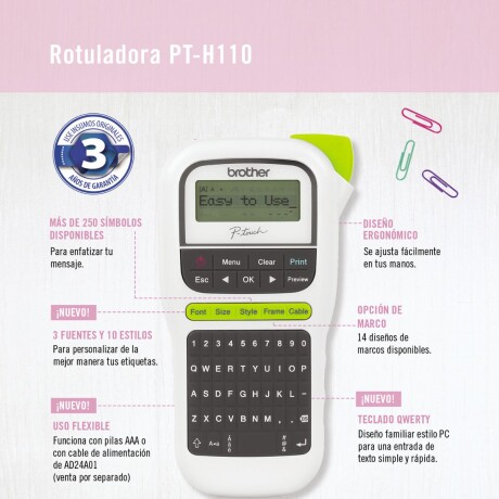 Rotuladora Brother H110 Rosa V01