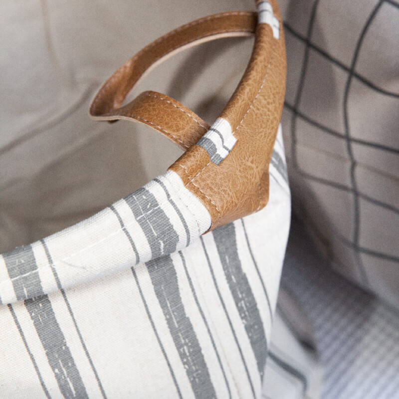 Canasto cesto para ropa sucia tela Rayas