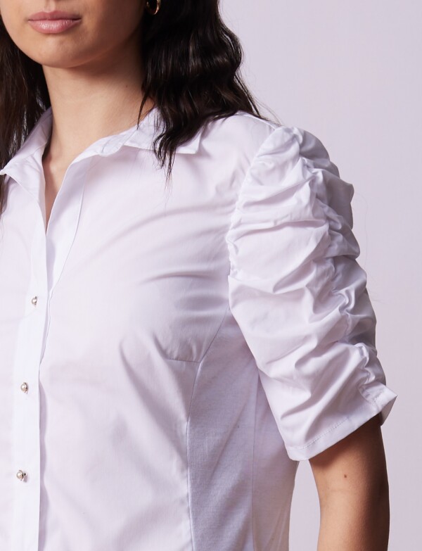 Camisa Frunce BLANCO