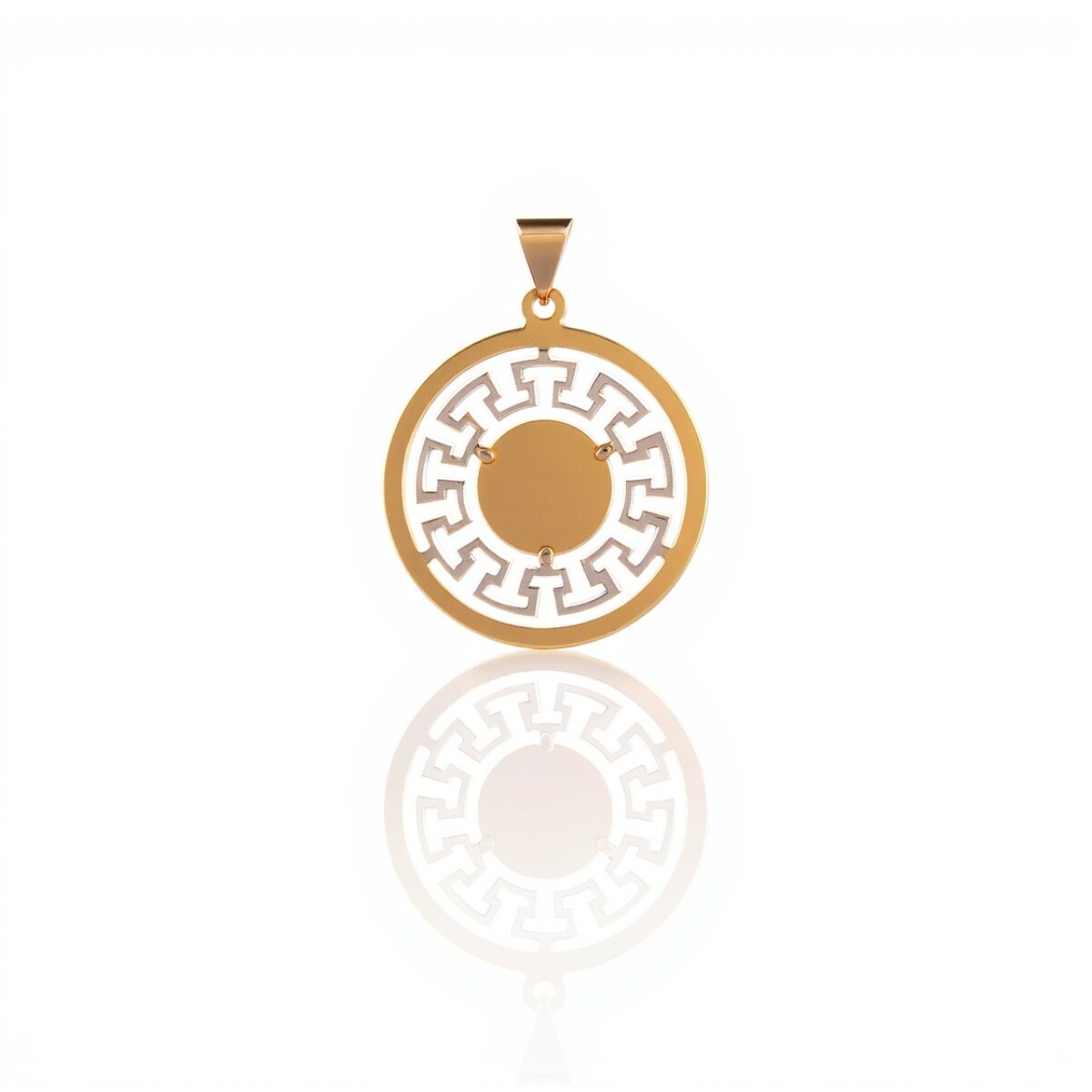 Dije Círculo Griego-Oro bajo-Sin piedra-CP8620 - sinpiedra 