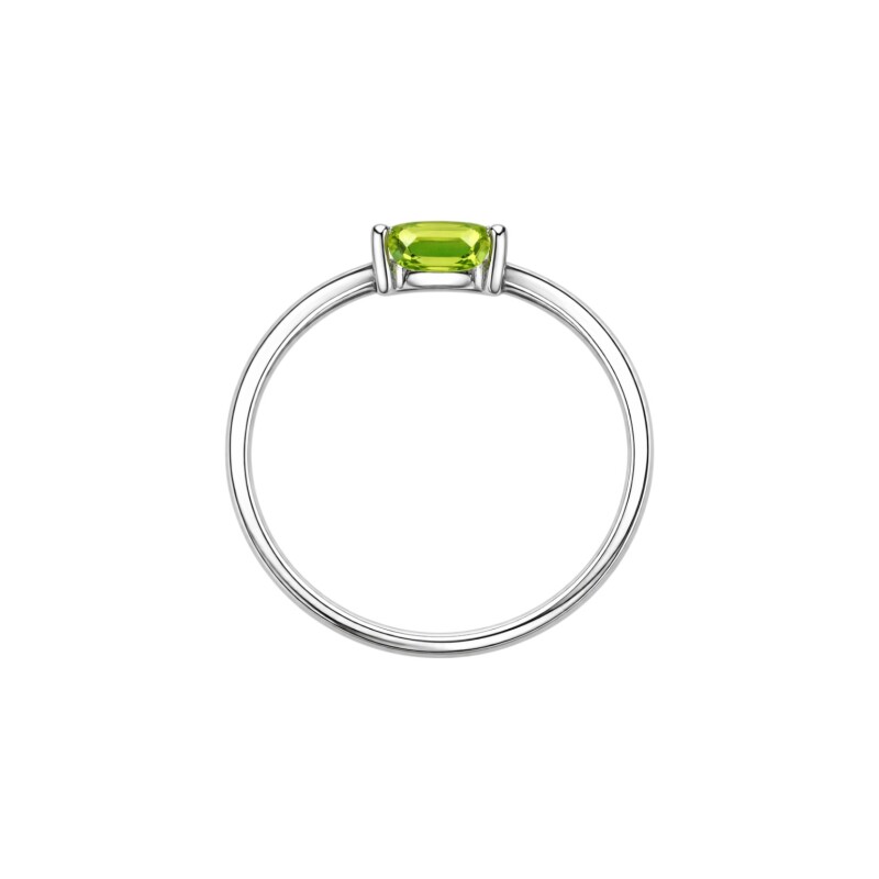 Anillo Cuadrado-Plata rodinada-Piedra Peridoto-AN2023 conpiedra