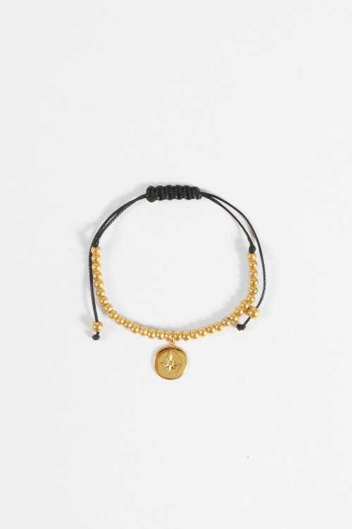 Pulsera acero ajustable dije dorado