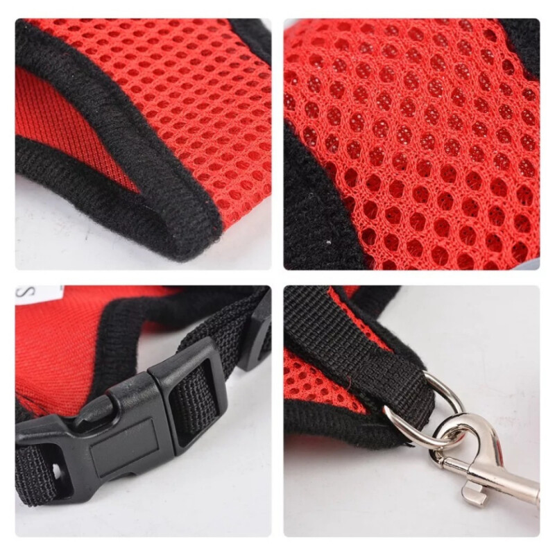 Arnes Pretal Pechera Para Mascotas Perros Gatos + Correa - Color ROJO Talle XL