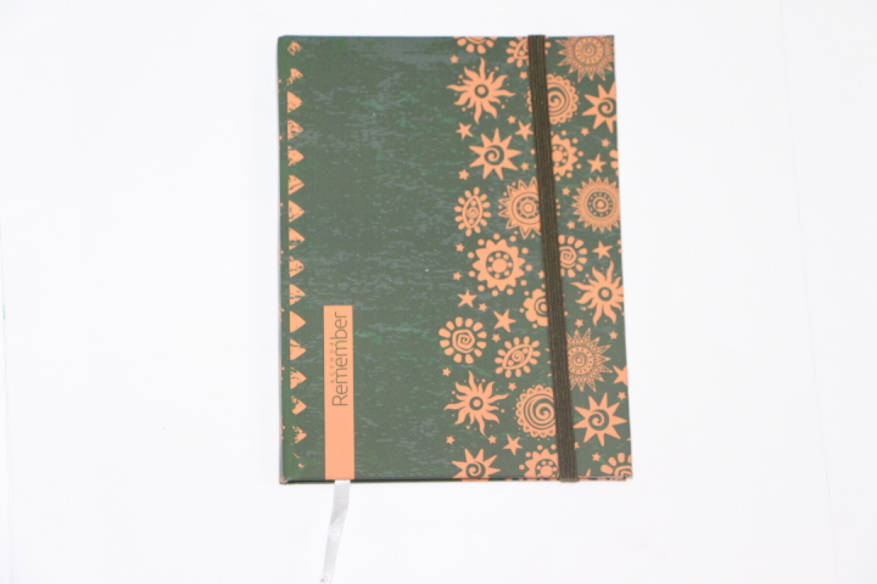AGENDA REMEMBER SENIOR 1470 - TAPA FORMAS ANARANJADO Y VERDE GRIS 