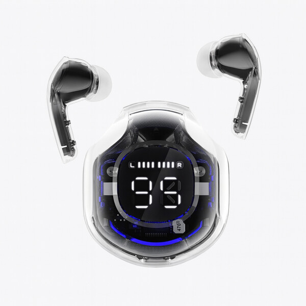 Auriculares Bluetooth Inalámbricos C/ Display Batería USB-C Color Negro