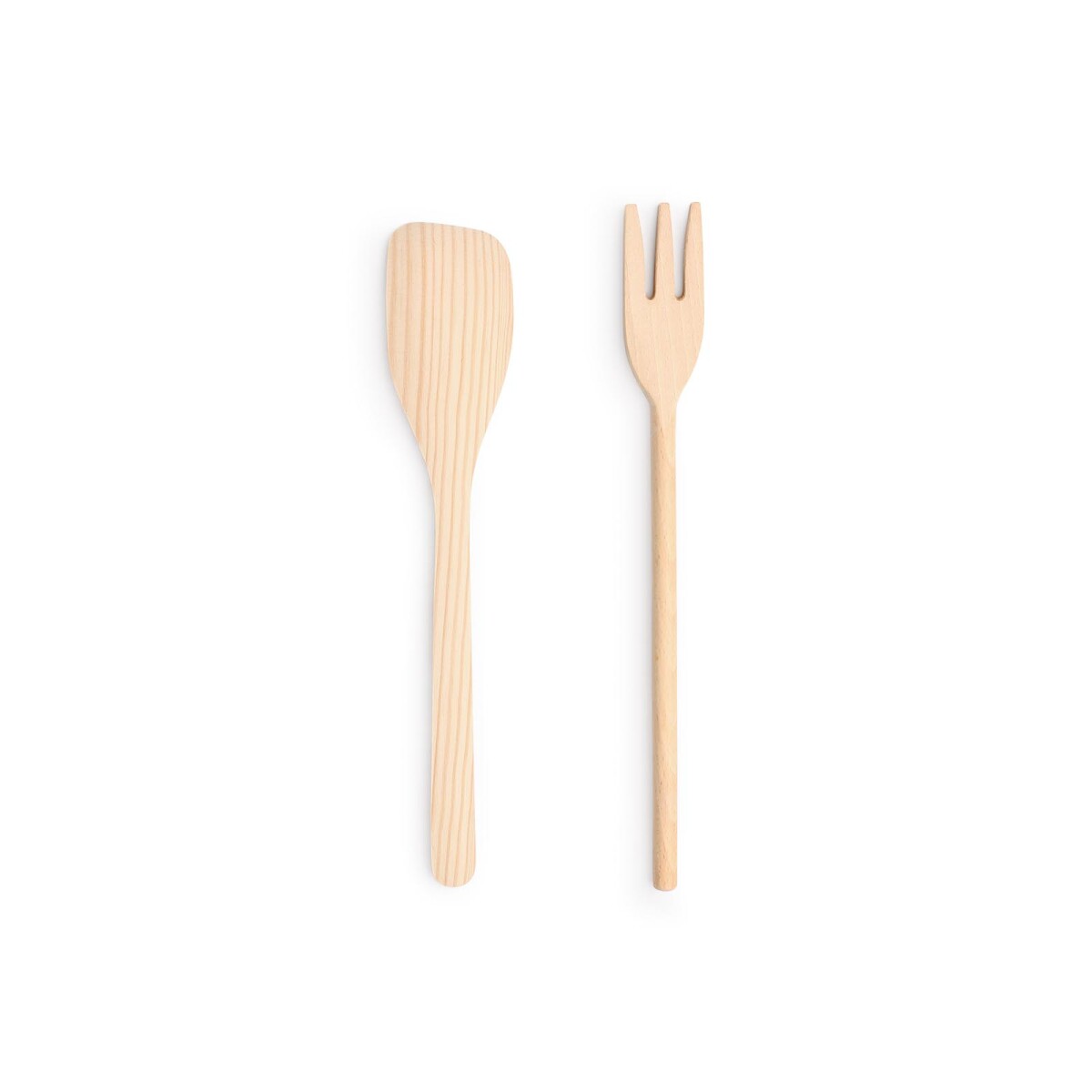 SET TENEDOR Y ESPÁTULA - MADERA NATURAL-BEIGE 