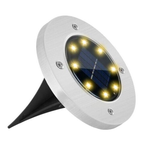 Foco Luz Solar Para Jardin Piso Embutir A Bateria 8 Led X10 Foco Luz Solar Para Jardin Piso Embutir A Bateria 8 Led X10