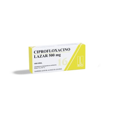 Ciprofloxacina Lazar 500 16 Comp. Ciprofloxacina Lazar 500 16 Comp.
