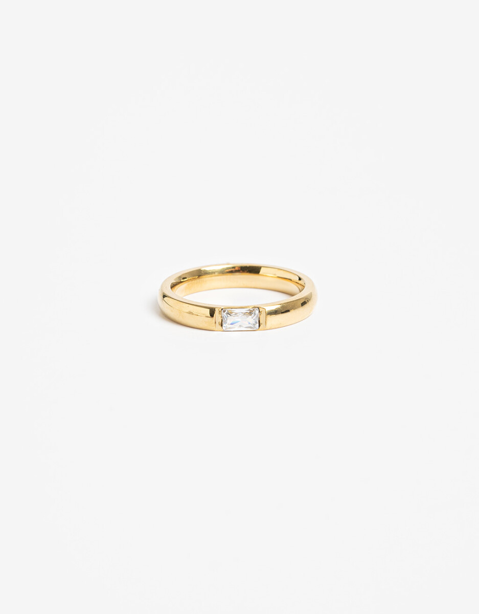 Anillo De Acero Con Cubic 