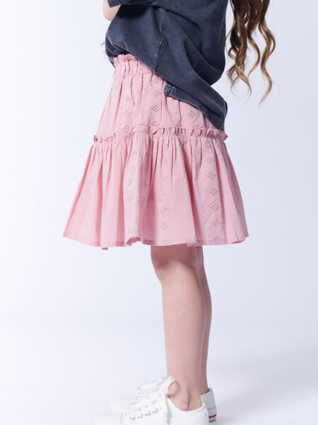Pollera broderie Rosa