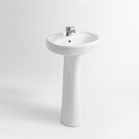 BACHA PILETA PARA PEDESTAL LINEA GRAND BLANCO BRILLO 49X41CM BLANCO