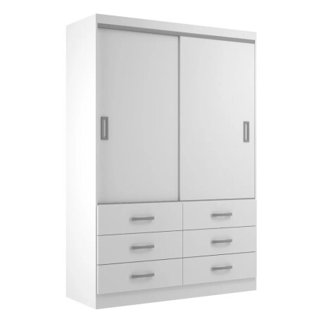 ROPERO 2 PUERTAS 6 CAJONES GUARDARROPA ARMARIO PLACARD CLOSET BLANCO