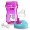 Vaso antiderrame 12 m + CHICCO rosa llama