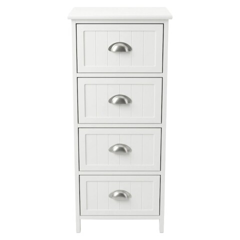 ORGANIZADOR DE MADERA BLANCO C/4 CAJONES Unica