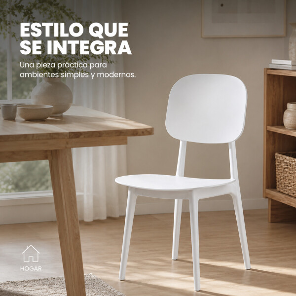 Silla Comedor ComboHome Visby Blanca Diseño Moderno Calidad Blanco 1