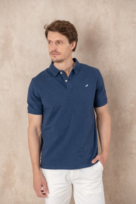 Remera Pique Melange Blue