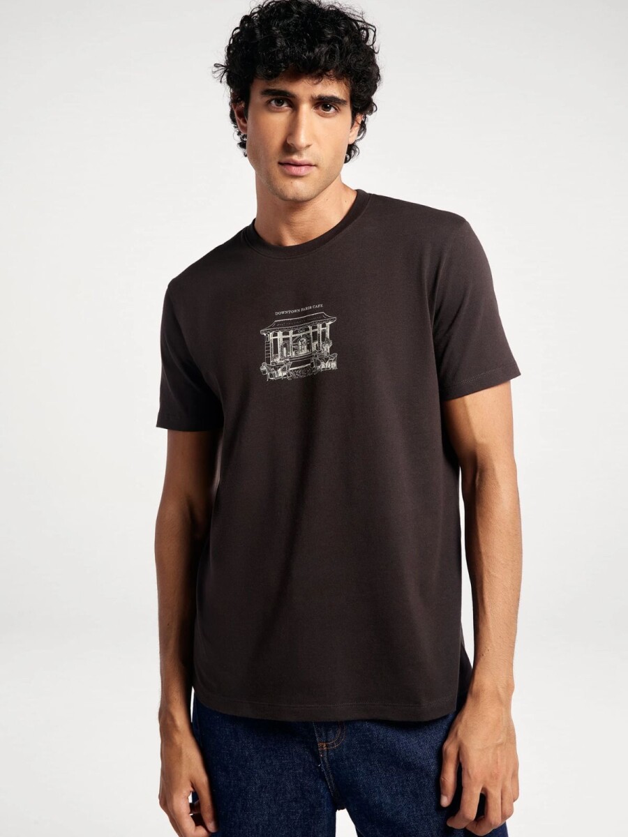 CAMISETAS MANGA CORTA CON ESTAMPA - MARRÓN 