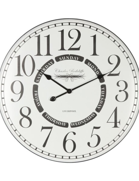 RELOJ DE PARED HIERRO D69.5X69.5X3.5CM SEMAMAL COLOR BLANCO RELOJ DE PARED HIERRO D69.5X69.5X3.5CM SEMAMAL COLOR BLANCO