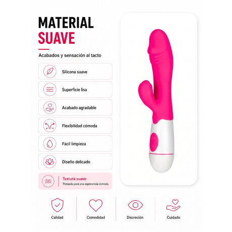 Vibrador Con Doble Estímulo Desing A Pila Fucsia