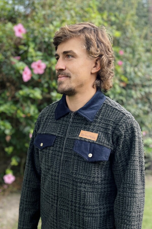 Campera New Zeland Negro Y Verde