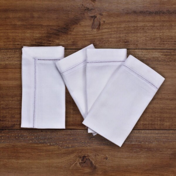 Set X 4 Unid. Servilleta Chic Vainilla Blanco 45x45