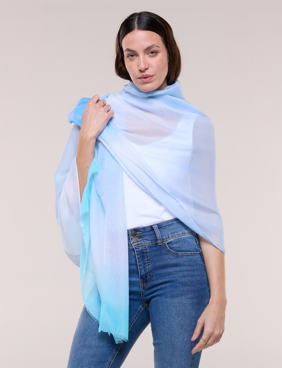 Pashmina Degradé - Celeste/multi 