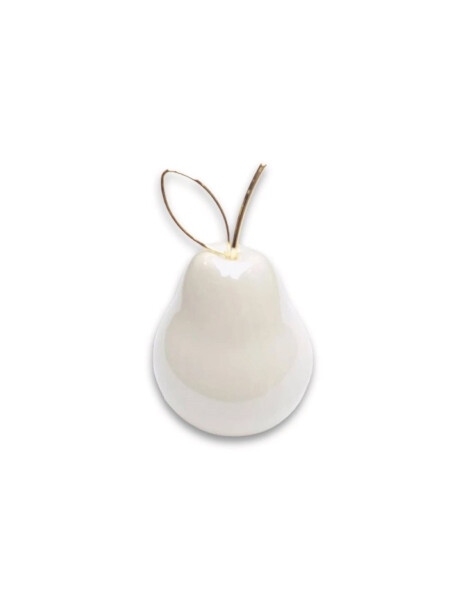 PERA DECORATIVA 7.5CM BLANCO/DORADO PERA DECORATIVA 7.5CM BLANCO/DORADO