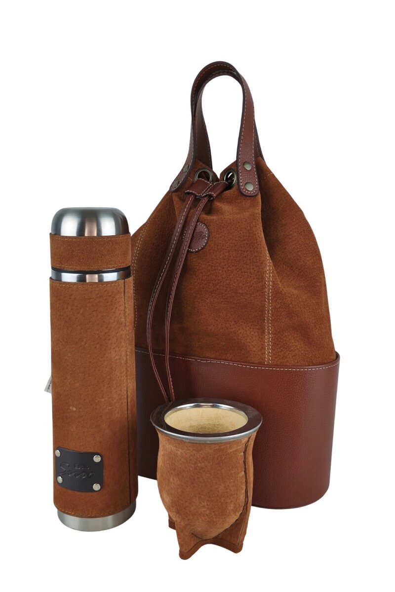 Matera bolso con división en cuero Oxido