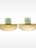 Pendientes Maxi De Abanico Con Piedras azul