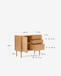 Aparador Lenon 1 puerta y 3 cajones de madera y chapa de roble 105 x 84 cm FSC MIX Credit