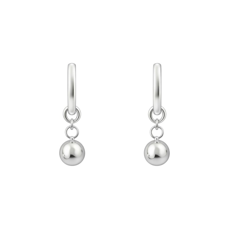 Caravanas Colgante Bola de Plata- Plata 925- Sin Piedra- CA4110 sinpiedra