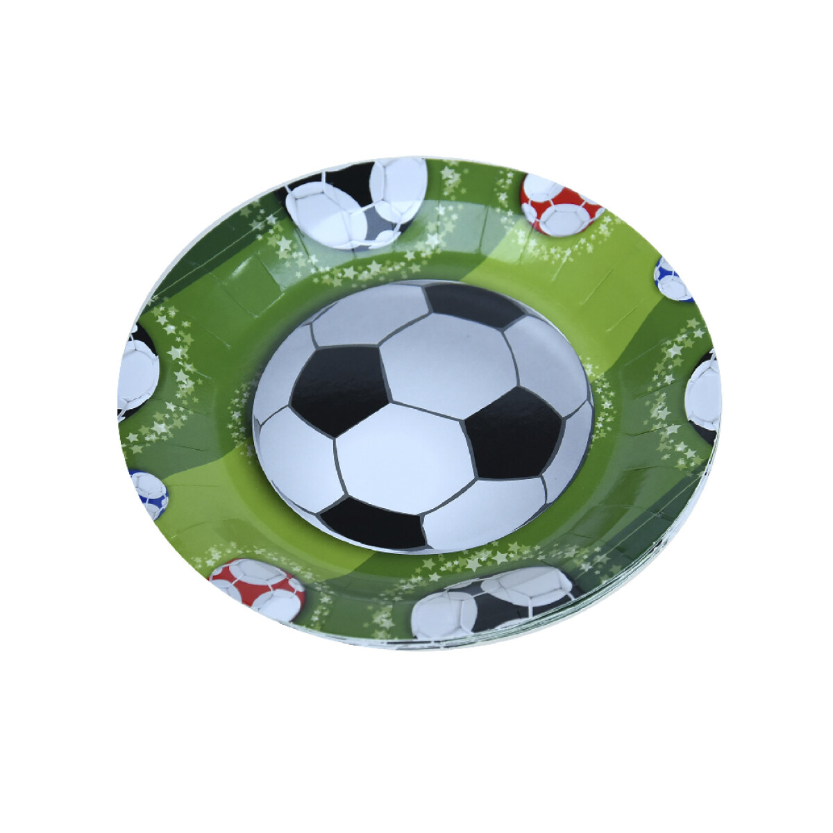 Set De Platos Diseño Futbol 18cm X 10 Unidades 