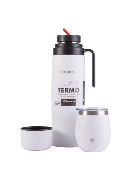 Kit Termo Manija Rigida + Mate con Tapa Blanco