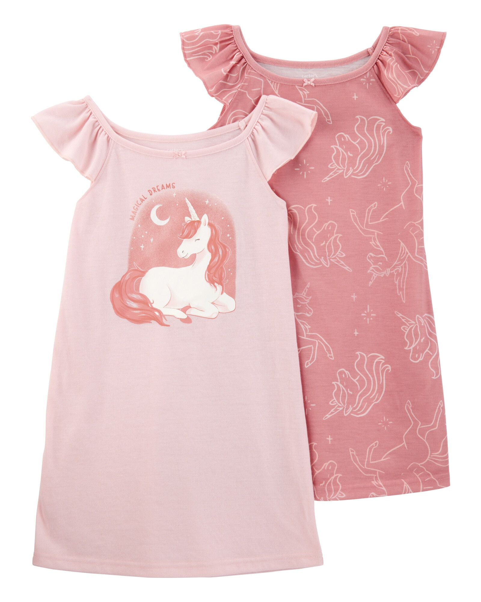 Pack dos camisones de jersey, diseño unicornios Sin color