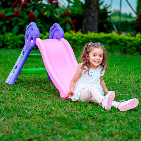 Tobogán Infantil Plástico Plegable Niño +4 Pisos Goma Violeta