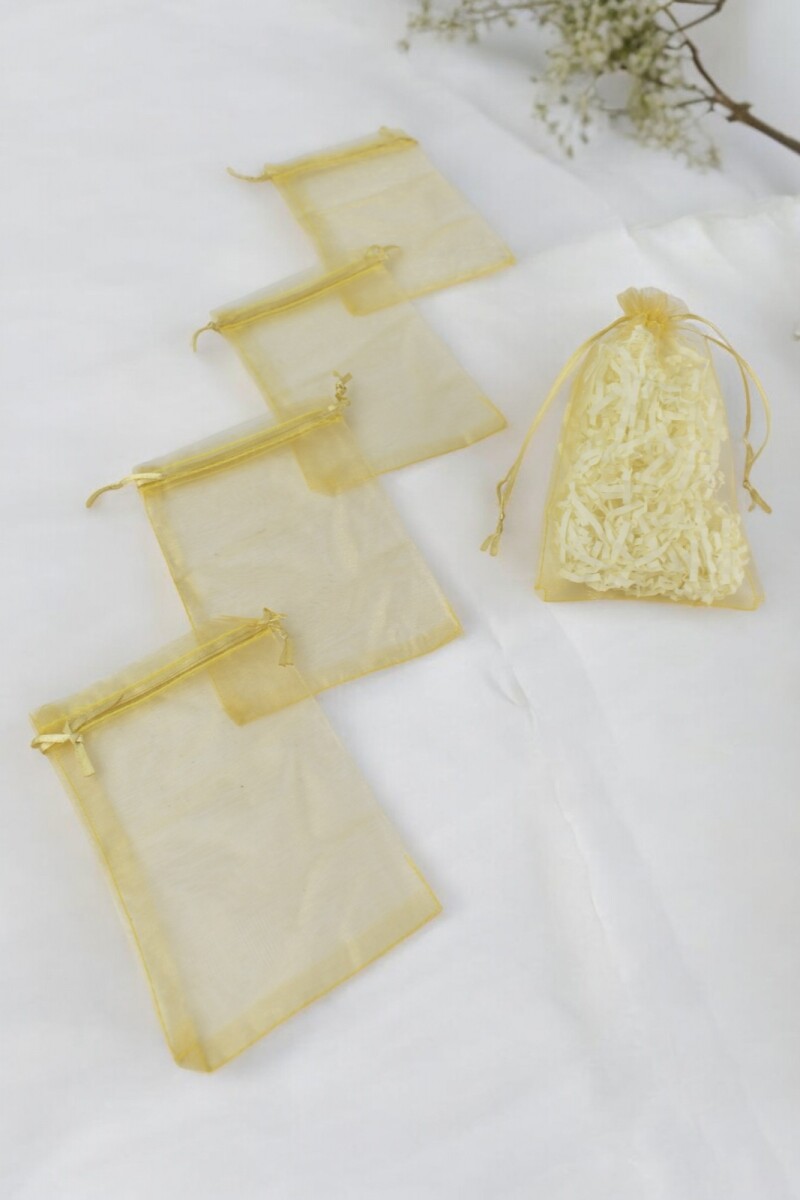 Pack x 100 - Bolsas organza 9x15 cm - ORO 