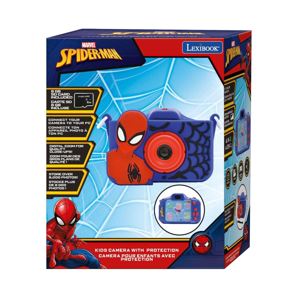 Cámara Digital Multifuncional Recargable Lexibook - Spiderman 