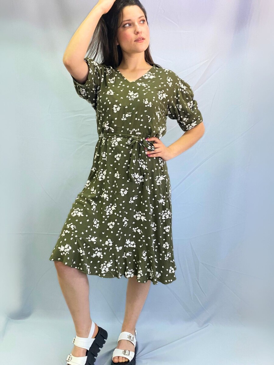 Vestido Flower - Green Flowers 