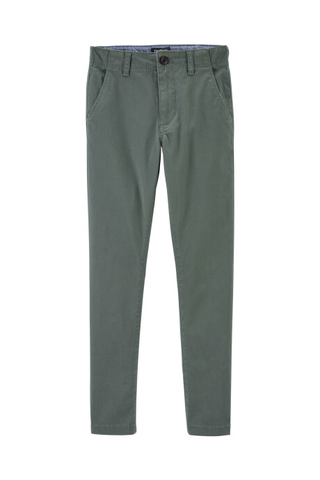 Pantalón de algodón, ajustado, verde Sin color