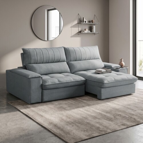 Sillón 3 cuerpos Retráctil Reclinable - Bariloche Gris
