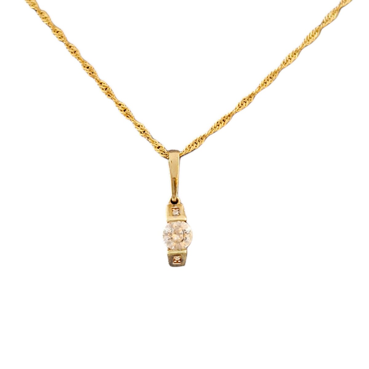 Dije Vintage-Oro bajo-Piedra Zirconia-CP8536 - conpiedra 