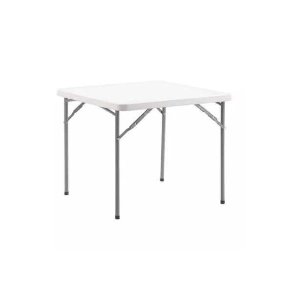 MESA CUADRADA PLEGABLE BASE METAL 87X74 BLANCO
